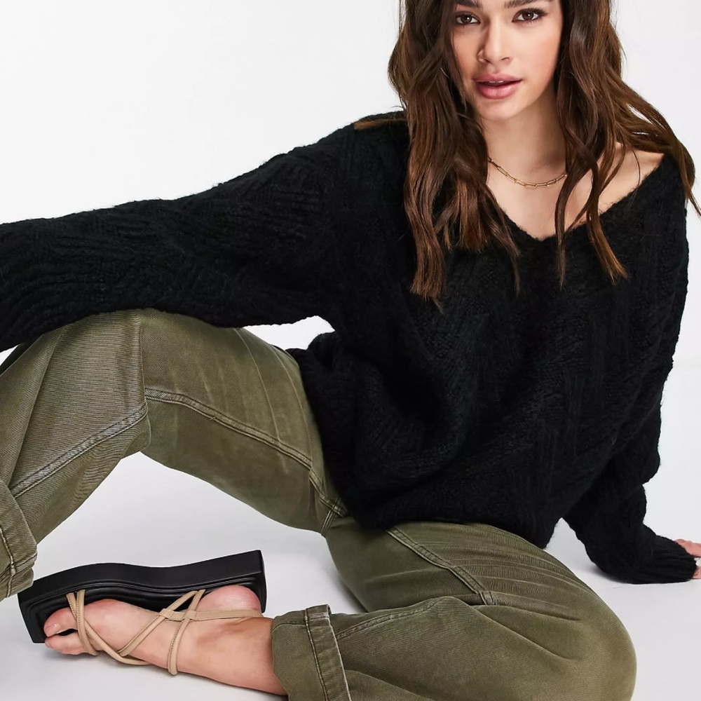 Topshop Vneck Slouchy Sweater